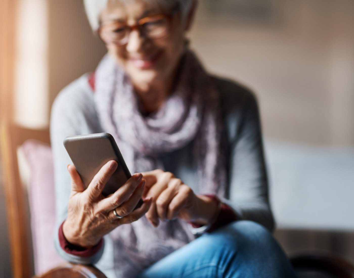 woman holding a phone